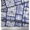 thumbnail image 2 of Soimoi Rayon Fabric Paisley,Mandala & Quatrefoil Patchwork Printed Fabric 1 Yard 56 Inch Wide, 2 of 3