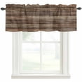 thumbnail image 3 of Valance for Windows,Vintage Farmhouses Brown Wood Grain Valances Curtain Rod Pocket Valance for Kitchen Bedroom Living Room Bathroom,Barn Theme Short Curtains Window Treatment 42x12in, 3 of 9