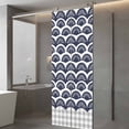 thumbnail image 3 of Navy Blue Pine Leaves Window Privacy Film, Abstract Art Geometric Gray Plaid Static Cling UV Sun Blocking Tint Film Heat Control Windows Films for Bedroom Bathroom, Window Stickers 23.6"x59", 3 of 7