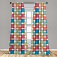 thumbnail image 5 of Ambesonne Geometric Curtains, Wall or Floor Squares, Pair of 28"x95", Multicolor, 5 of 5