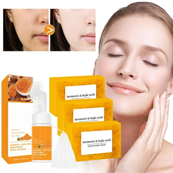 Kokovifyves 3pcs Ginger Yellow Soap Facial Cleanser Ginger Set Facial Cleanser Bath 100ml