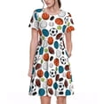 thumbnail image 1 of Disketp Color Balls para Vestido de Manga Corta para Mujeres, Vestidos de Verano para Mujeres, Casual y Holgado para la Playa, 1 of 6