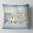 thumbnail image 2 of Designart White Winter Mountain Landscape - Photography Throw Pillow - 18x18, 2 of 5