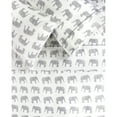 thumbnail image 2 of Melange Home Printed Design Cotton Collection 400 Thread Count Grey Elephants Embroidered Sheet Set Queen, 2 of 5