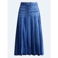 thumbnail image 5 of Free Assembly Women's and Women's Plus Stitched Pleat Denim Maxi Skirt, Sizes 0-28W, 5 of 5