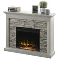 thumbnail image 5 of Rustic Wall Mantel Electric Fireplace with Stacked Stone Look, 5 of 7