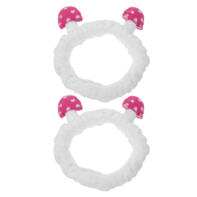 BRIGHTFUFU 2 uds encantadoras diademas hinchadas para mujeres, diademas para el cuidado de la piel de Spa, bonitas diademas de setas para lavarse la cara y desmaquillar, accesorios para el cabello