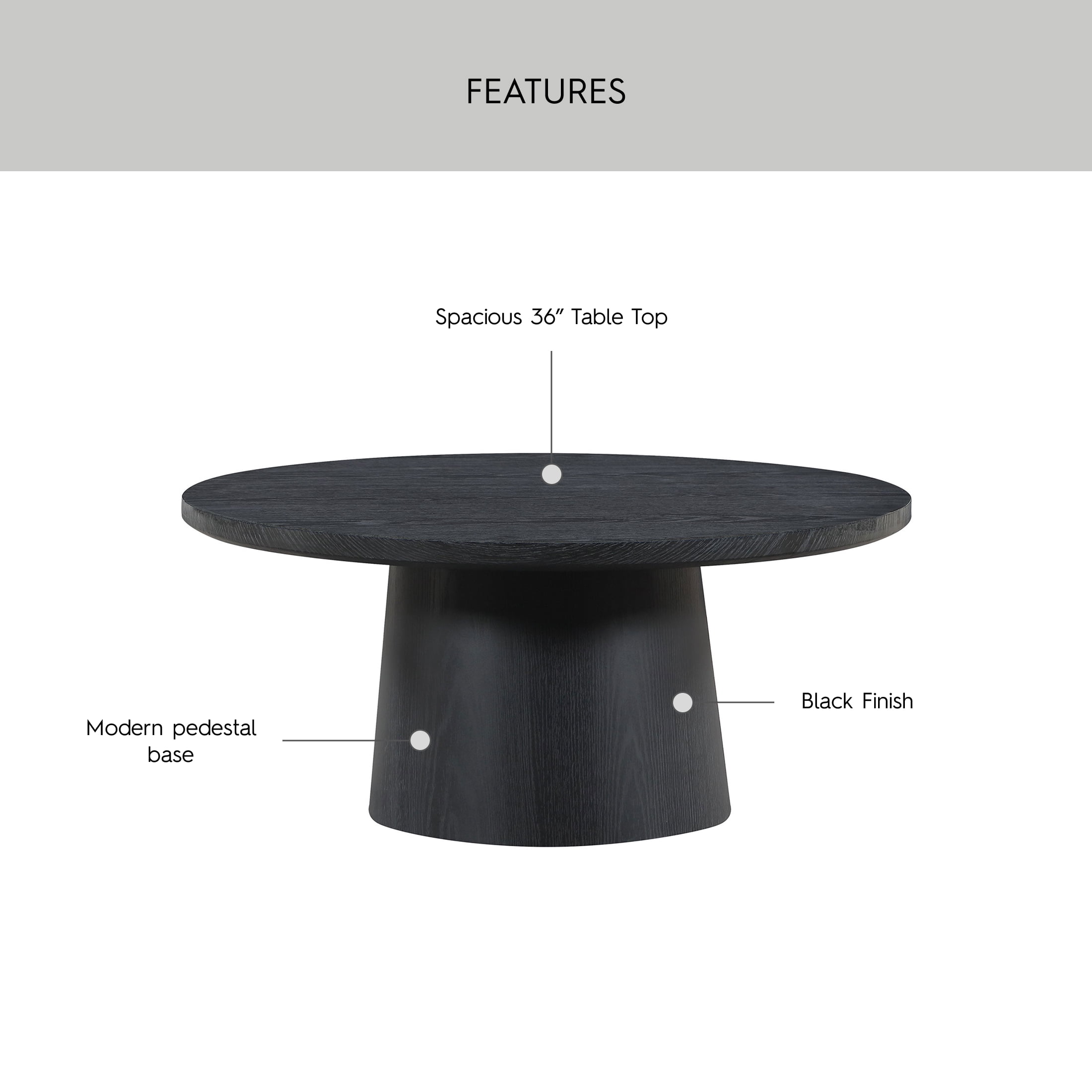 Better Homes & Gardens Ashby Coffee Table, Black