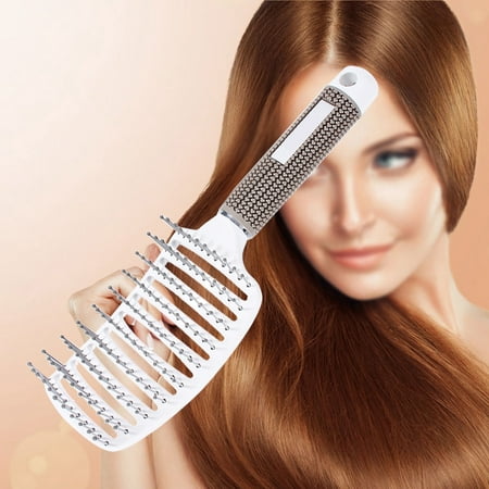 HERCHR New Anti-static Curved Vent Hair Comb Massager Hairbrush Salon Hairdressing Tool, Bend Hair Comb Brush, Curved Vent Hairbrush, Bend Hair Comb