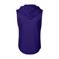 thumbnail image 3 of Evdexr Mens Workout Zip Up Shirts Sleeveless Solid Drawstring Tanks Hooded Loose Fit Hawaiian T Shirts Cut Off Adjustable Summer Sweatshirt with Pocket Purple XL, 3 of 3