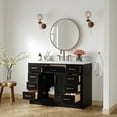 thumbnail image 4 of Ariel Hepburn 48 In. Rectangle Sink Bathroom Vanity With Carrara White Quartz Countertop 1.5 Edge In Black, 4 of 7
