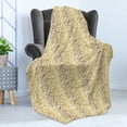 thumbnail image 4 of Floral Soft Flannel Fleece Throw Blanket, Dreamy Roses Pattern in Yellow Golden Tones Modern Art, Cozy Plush for Indoor and Outdoor Use, 60" x 80", Earth Yellow Coffee, by Ambesonne, 4 of 5