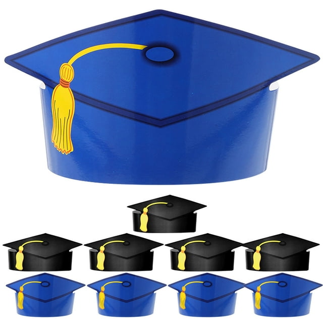 10 birretes de papel para graduación, sombreros de graduación, accesorios para fotos, recuerdos para fiesta de graduación