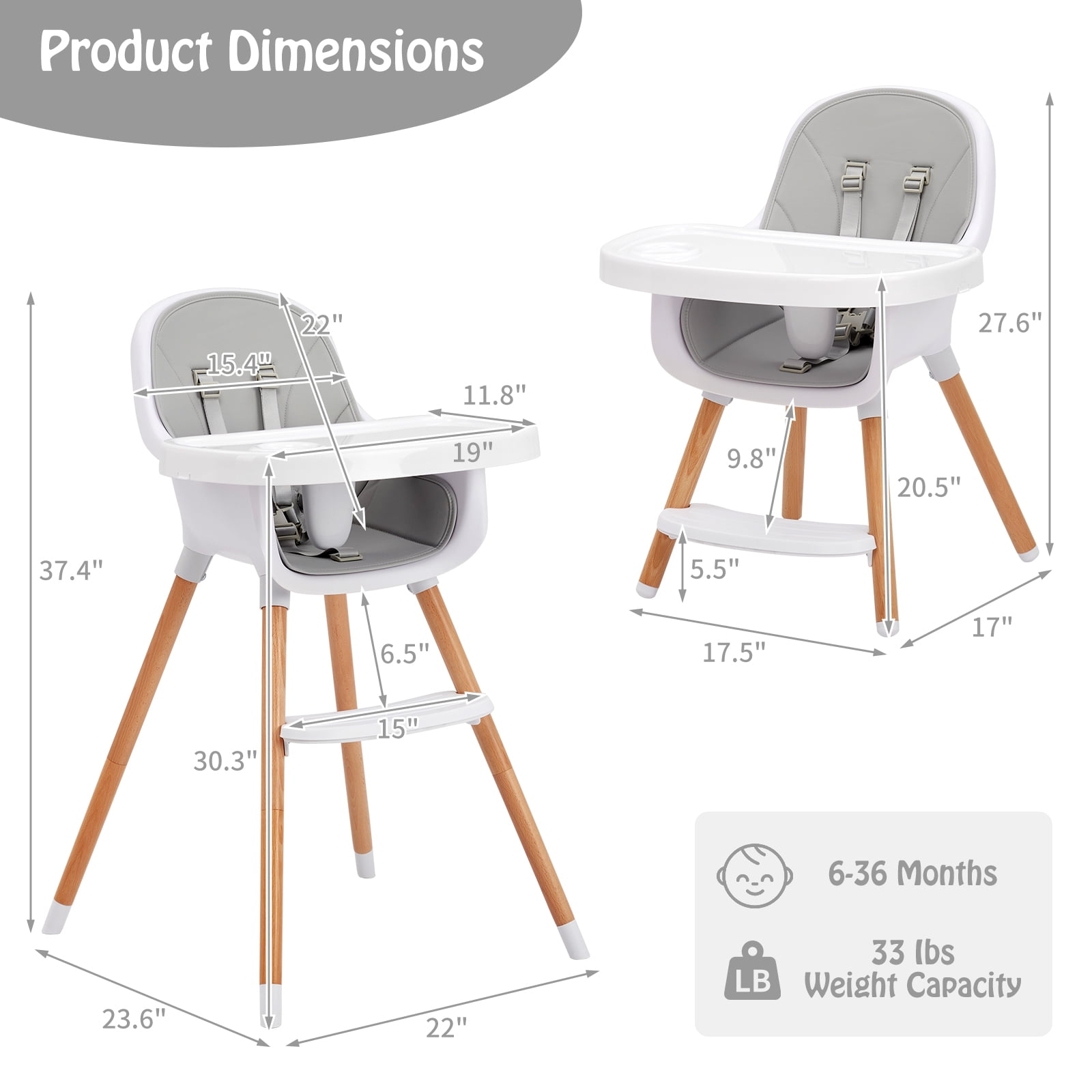 High chair with adjustable foot rest and foldable : r/BabyLedWeaning