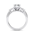 thumbnail image 2 of Brig Jewel 14K White Gold Plated Ring - 1.4 Ct Round Cut Moissanite Three Stone Wedding Ring for Women - Elegant Engagement Ring - Stunning Bridal Jewelry - Timeless Proposal Rings, 2 of 4
