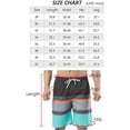 thumbnail image 2 of Men's Swim Trunks, Quick Dry Board Shorts, Colorful Stripe Swimming Shorts, 2 of 6