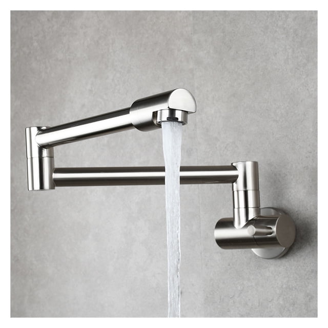 Kitchen Tap Brass Stretchable Folding Kitchen Faucet Single Handle Single Hole Tap Brushed Cold Water Faucets ,High Water Flow Rate
