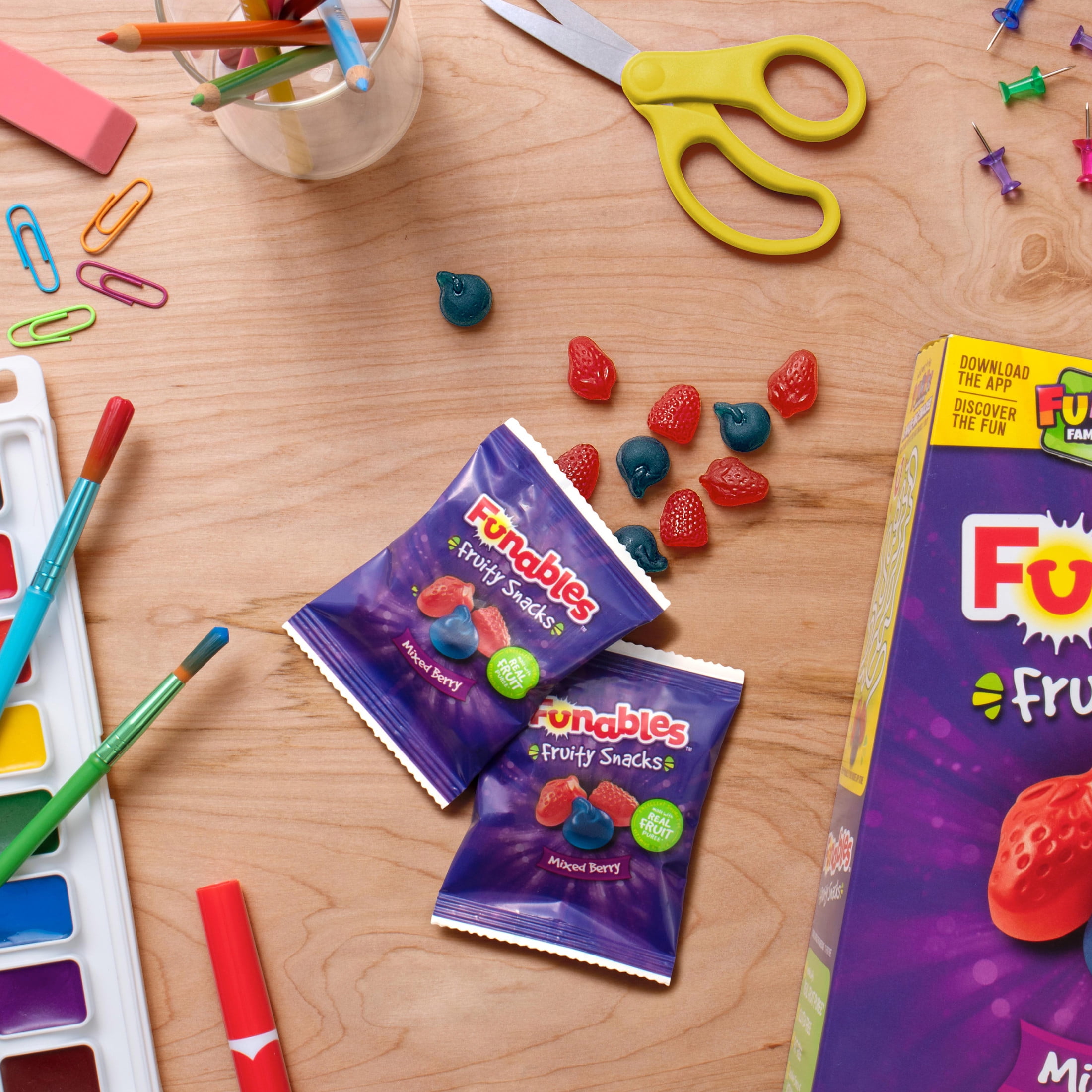 Funables Fruity Snacks, Mixed Berry Flavored Snacks, 0.8 oz 22 ct