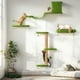 thumbnail image 1 of Juego de estantes de pared Fukumaru para gatos, 4 en 1, con rascador, color verde, 1 of 7