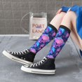 thumbnail image 4 of Bixox Blue Skull Rose Patterned Men's and Women's Knee Socks High Socks Outdoor Sports Socks, 4 of 5