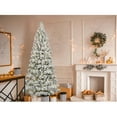 thumbnail image 4 of GE 7.5FT Pre-lit LED Flocked Laurel Pine Artificial Christmas Tree with Warm White Lights, 4 of 4