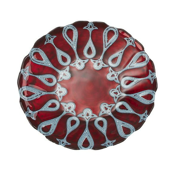Larissa Assiette Rouge Bleue 8.5 Po - Ensemble de 4