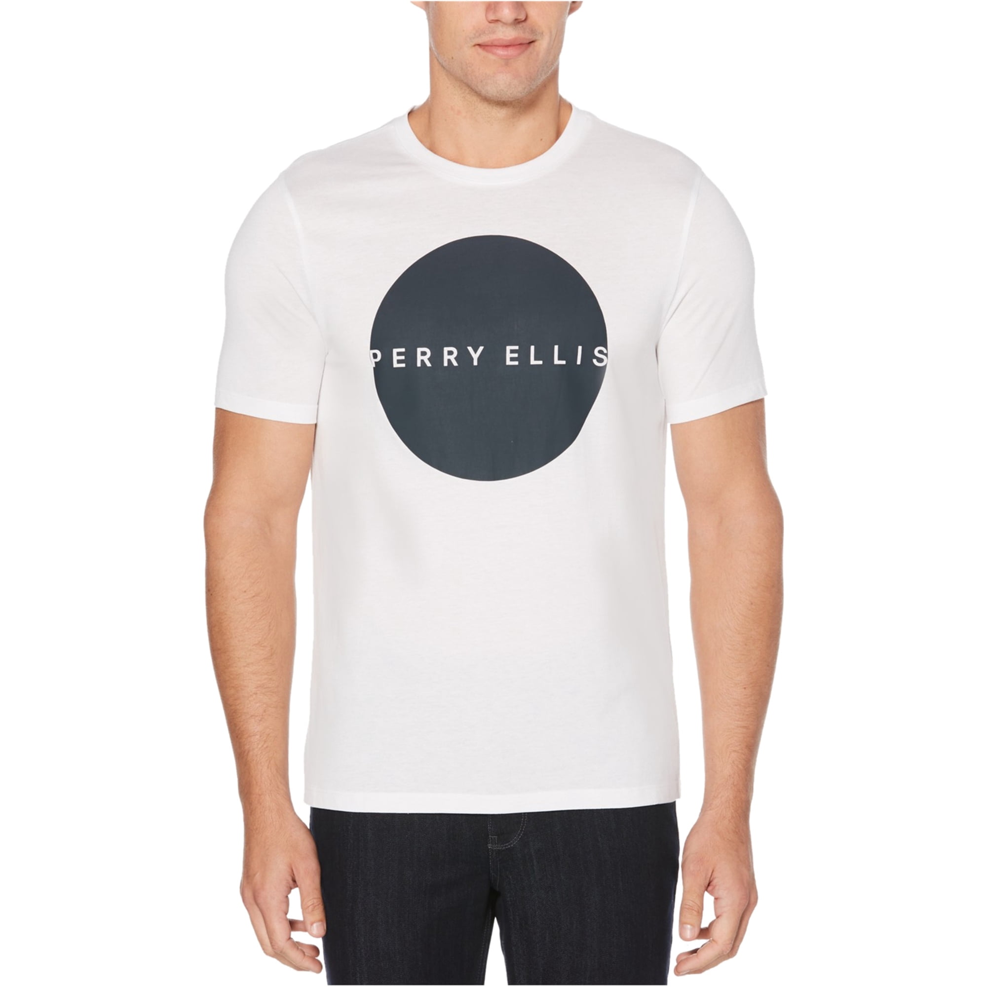 Perry Ellis Mens Dot Logo Graphic T 