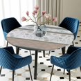 thumbnail image 5 of Elastic Fitted Round Tablecloth, Brown Geometric Waterproof Stretch Table Cover for 55"-60" Tables, Stripes Boho Spring Flowers Pastoral Country Washable Outdoor Tablecloths for Patio, Picnic, 5 of 9