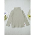 thumbnail image 7 of renvena Boys Girls Turtleneck Tshirt Cotton Long Sleeve Shirt Solid Color Warm Tee Tops Size 1-8 Green 1-2, 7 of 7
