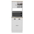 thumbnail image 5 of Depot EShop Selmer 3-Door Engineered Wood Pantry Cabinet in White/Natural, 5 of 5