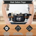 thumbnail image 4 of Hair Salon Toys for Boy 2-4 Year Old Gift, Pretend Play Hair Salon Stylist Toy Kit with Barber Apron, Hair Dryer, Mirror, Scissors and Styling Accessories, 4 of 7