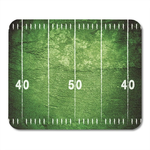 POGLIP Green American Football Field Midfield and White Chalk Drawn Lines Grass Stadium Mousepad Mouse Pad Mouse Mat 9x10 inch