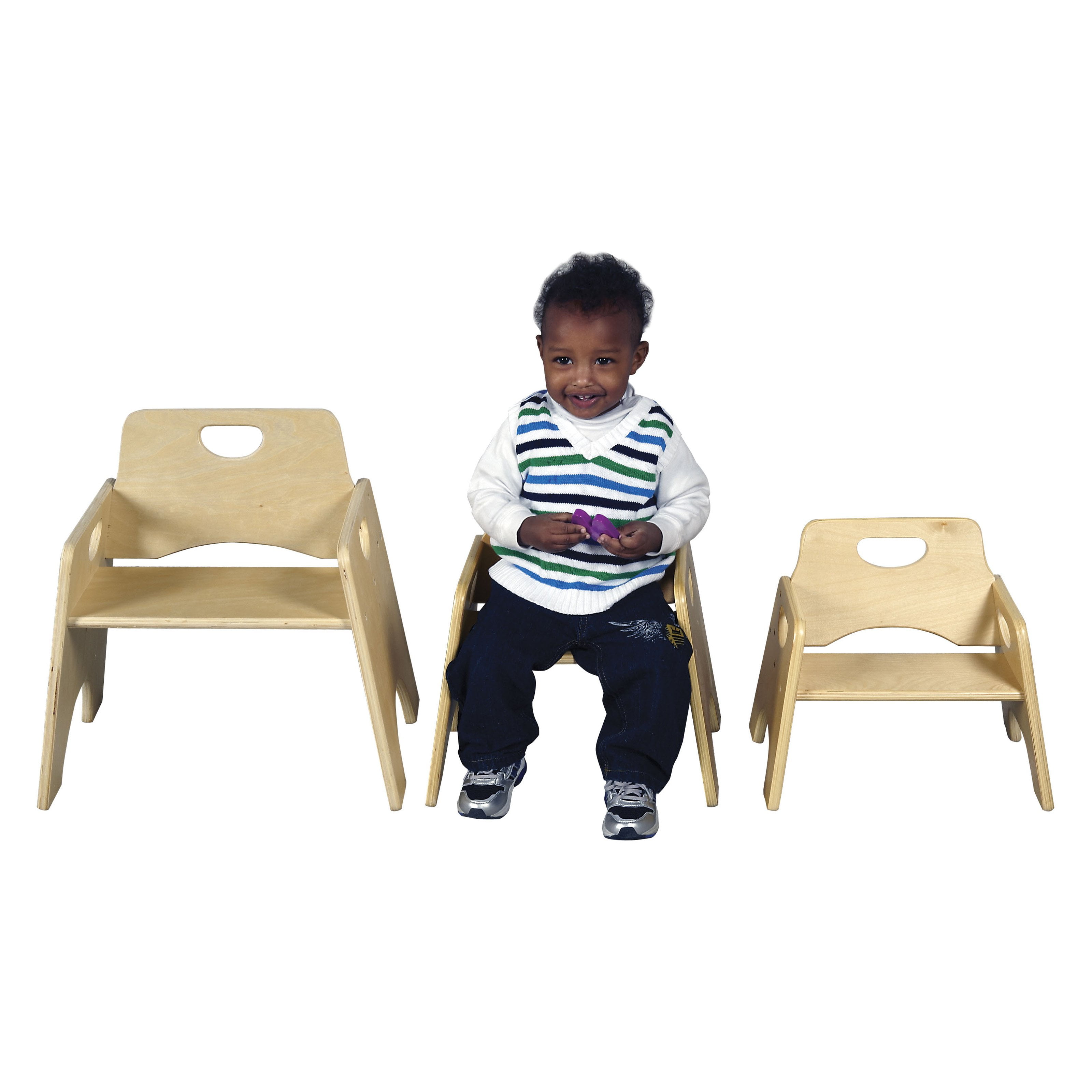 ECR4KIDS Stacking Wooden Toddler Seat2 Pack