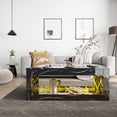 thumbnail image 6 of ChVans 47.2" LED Coffee Table with Open Storage, Modern Black Coffee Table with 16 Colors LED Lights, Rectangle Center End Table with Marbling Print for Living Room Bedroom, 6 of 12