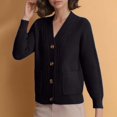 thumbnail image 2 of Knit Cardigan Long Sleeve Open Front Sweater Casual Loose Fit Outwear Cozy Soft Yarn Pullover For Fall Winter Season Cardigan Sweaters for Women, 2 of 2