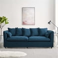thumbnail image 2 of Modway Avalon Modern Wood and Fabric Slipcover Sofa in Azure Blue, 2 of 11
