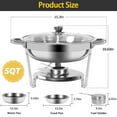 thumbnail image 2 of PRIJESSE 2 PACK Chafing Dish Buffet Set with glass lid, 5Qt Round Stainless Steel Chafer for Catering,Buffet Servers and Warmers Set, Silver, 2 of 7