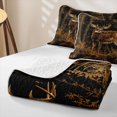 thumbnail image 4 of Castle Fairy Vintage Deer Twin Quilt Set for Boys,Dark Pine Woodland Animal Twin Coverlet Set,Coffee Brown Black, 4 of 7