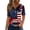 A02_Multicolor, variant on Womens 250 Anniversary USA Shirts American Flag Graphic Patriotic Tops Summer Casual Cut V Neck Button Tunic Blouses A03_Multicolor