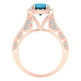 thumbnail image 4 of 2.7ct round cut turquoise 18k rose gold halo Bridal Wedding Engagement Promise Anniversary Ring for Women size 10.25, 4 of 7