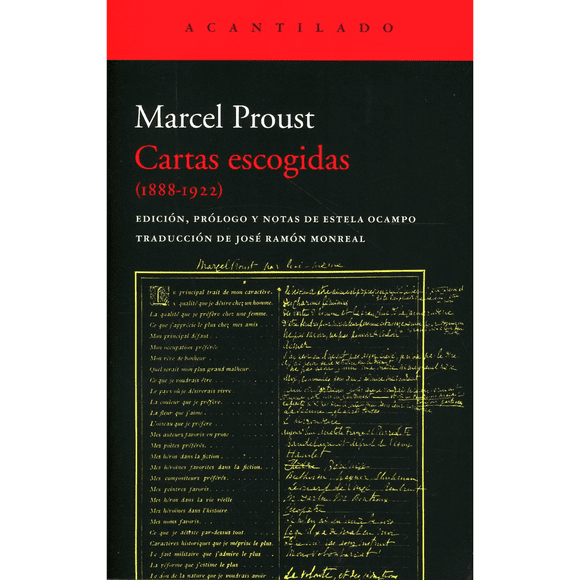 Libro Cartas Escogidas (18881922) Tapa Blanda, Autor Marcel Proust, Editorial Acantilado