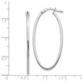 thumbnail image 2 of 14k White Gold Polished Oval Hinged Hoop Earrings - 1.4 Grams - Measures 40x20mm Wide 1.5mm Thick, 2 of 2