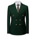 thumbnail image 4 of Beauty-Emily Men's Classic Double-Breasted Suit Set – Slim Fit Two-Piece Blazer & Pants with Gold Button Detail, Formal Business Suit for Office, Wedding & Events, 4 of 8