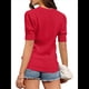 thumbnail image 2 of Suéter de Corta Abullonada para Mujer, Informal, de Verano, con Cuello Redondo, Blusa de Punto Acanalado. Rojo M, 2 of 5
