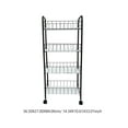 thumbnail image 2 of Raindrops Pedicure Cart Roller Storage Rack Movable Storage Shelf 36.5X27X84CM Black, 2 of 8