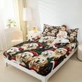 thumbnail image 4 of Manfei Lovely Golden Retriever Twin Sheet Sets,Merry Christmas Twin Fitted Sheet,Pet Animal Red Xmas Hat Flat Sheet For Boys Girls,Luxury Bedroom Decor,3pcs, 4 of 7