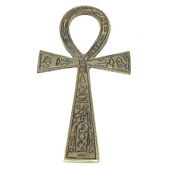 AzureGreen Brass Ankh Brass Large (4x7 1/4") for altar or wall