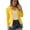 Yellow, variant on Pimfylm Cropped Blazer for Women Long Sleeve Notch Lapel Button Front Blazers Casual Work Office Cardigan Suit Jacket Pink, L