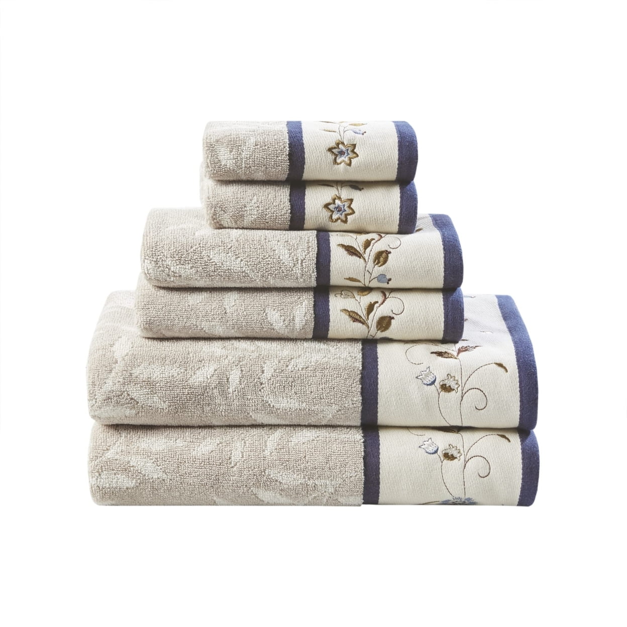 Madison Park Serene 100 Cotton Bath Towel Set Navy
