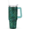 thumbnail image 2 of Fashion 40oz Tumbler Vacuum Insulated Stainless Steel Handle Flip Straw Lid Leak Proof Travel Cup Gift for Him Her Travel Tumbler Must Have, 2 of 6